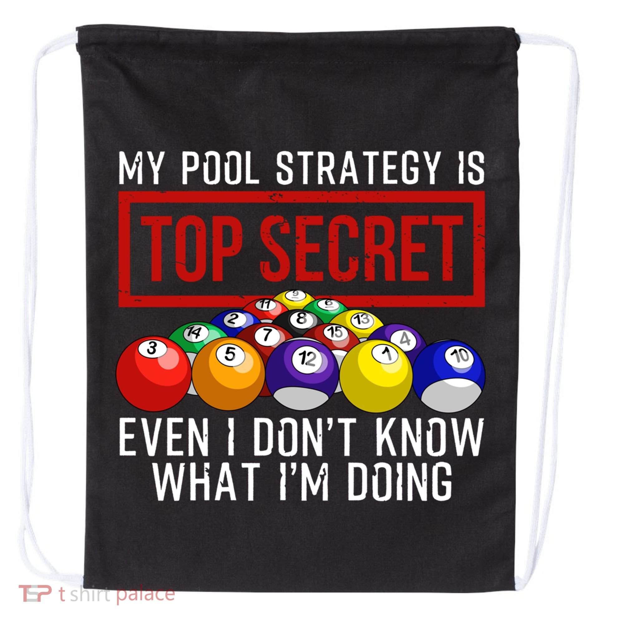 Funny Pool Player Billiards Gift For Men Women Game Play Gift Drawstring Bag