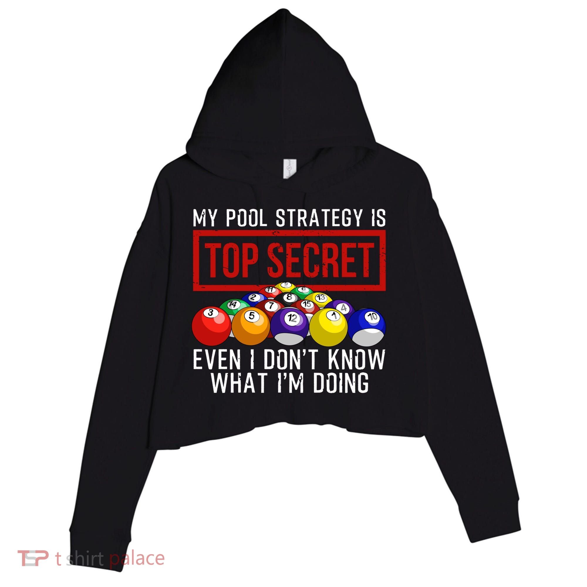 Funny Pool Player Billiards Gift For Men Women Game Play Gift Crop Fleece Hoodie