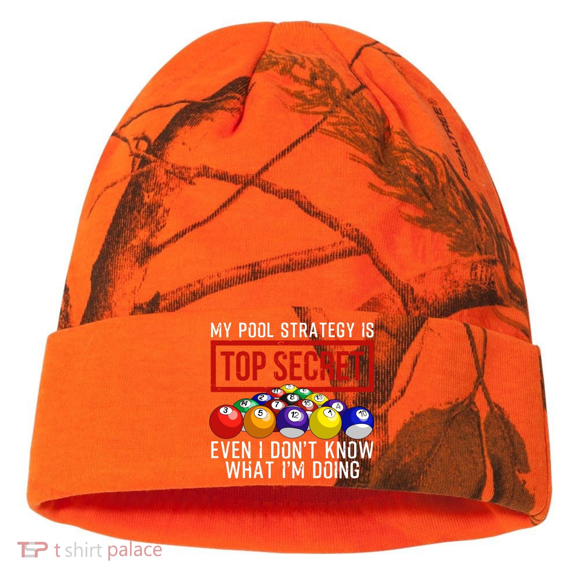 Funny Pool Player Billiards Gift For Men Women Game Play Gift Kati Licensed 12" Camo Cuffed Beanie