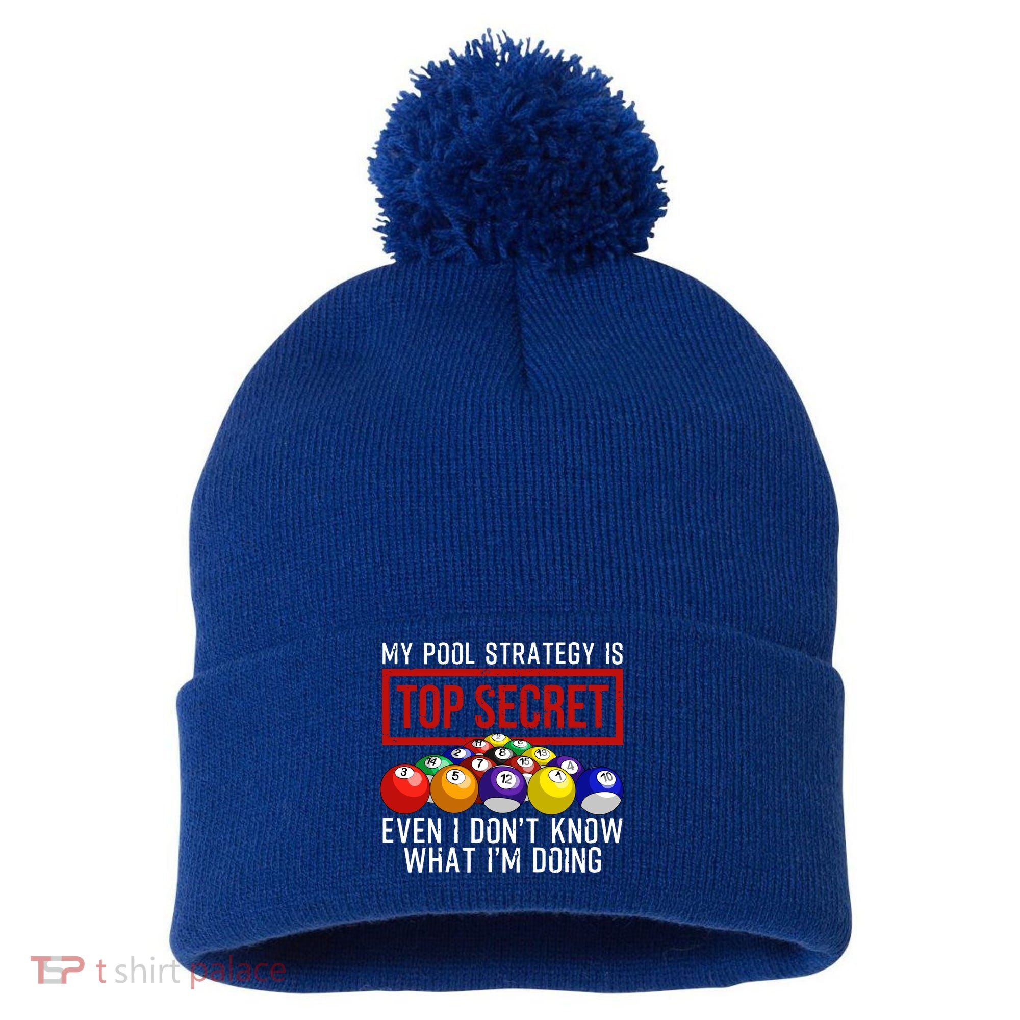 Funny Pool Player Billiards Gift For Men Women Game Play Gift Pom Pom 12in Knit Beanie