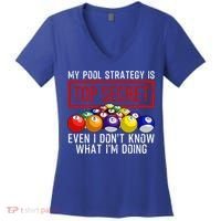 Funny Pool Player Billiards Gift For Men Women Game Play Gift Women's V-Neck T-Shirt thumb 0