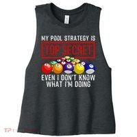 Funny Pool Player Billiards Gift For Men Women Game Play Gift Women's Racerback Cropped Tank thumb 0