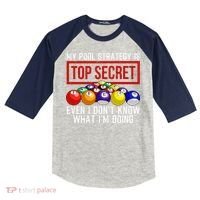 Funny Pool Player Billiards Gift For Men Women Game Play Gift Kids Colorblock Raglan Jersey thumb 0