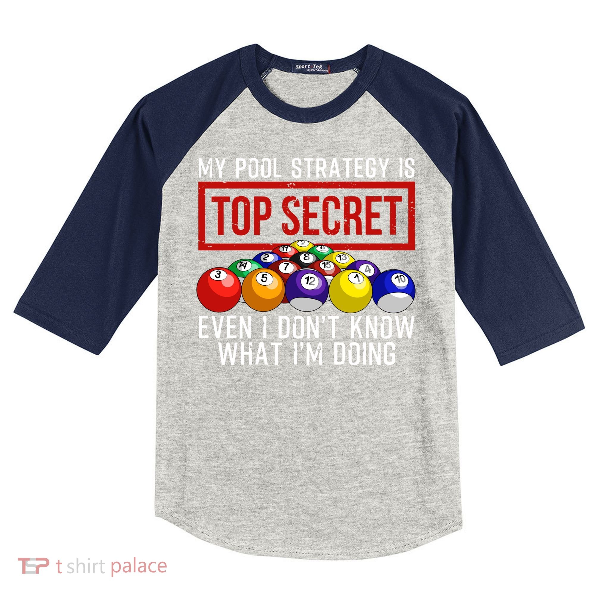 Funny Pool Player Billiards Gift For Men Women Game Play Gift Kids Colorblock Raglan Jersey