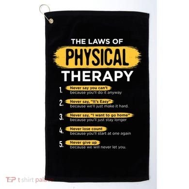 Funny PT Physical Therapy Gift Therapist Month TShirt Golf Towel