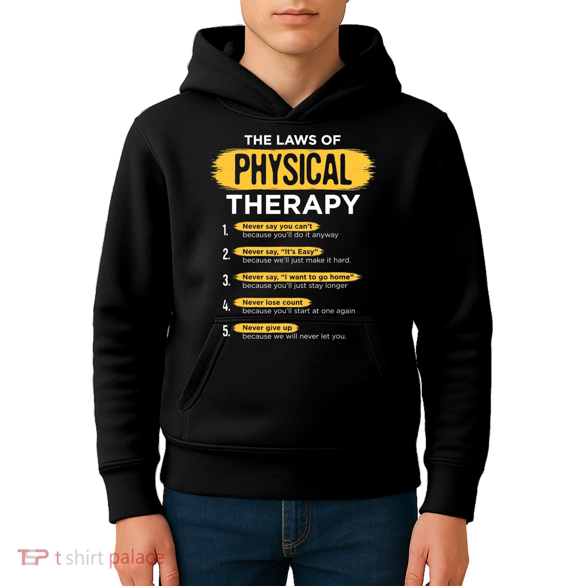 Funny PT Physical Therapy Gift Therapist Month TShirt Kids Hoodie