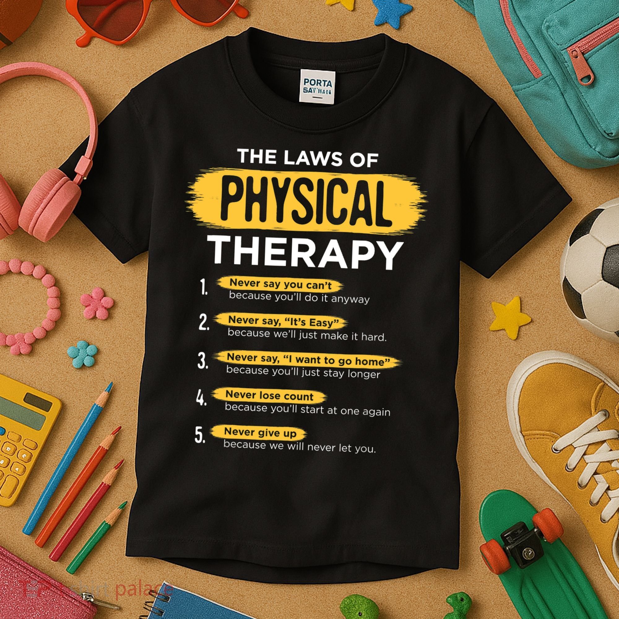 Funny PT Physical Therapy Gift Therapist Month TShirt Kids T-Shirt