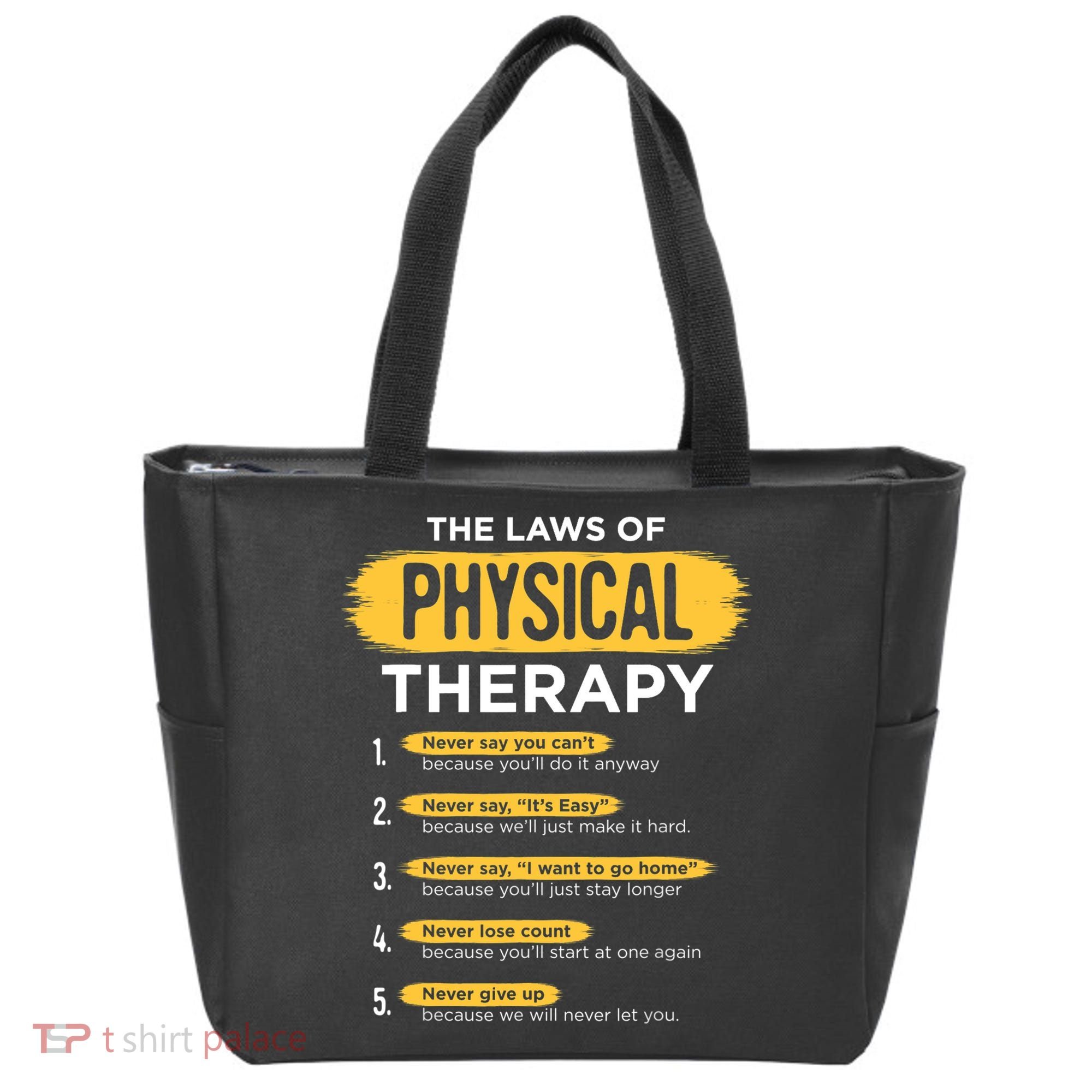 Funny PT Physical Therapy Gift Therapist Month TShirt Tote Bag