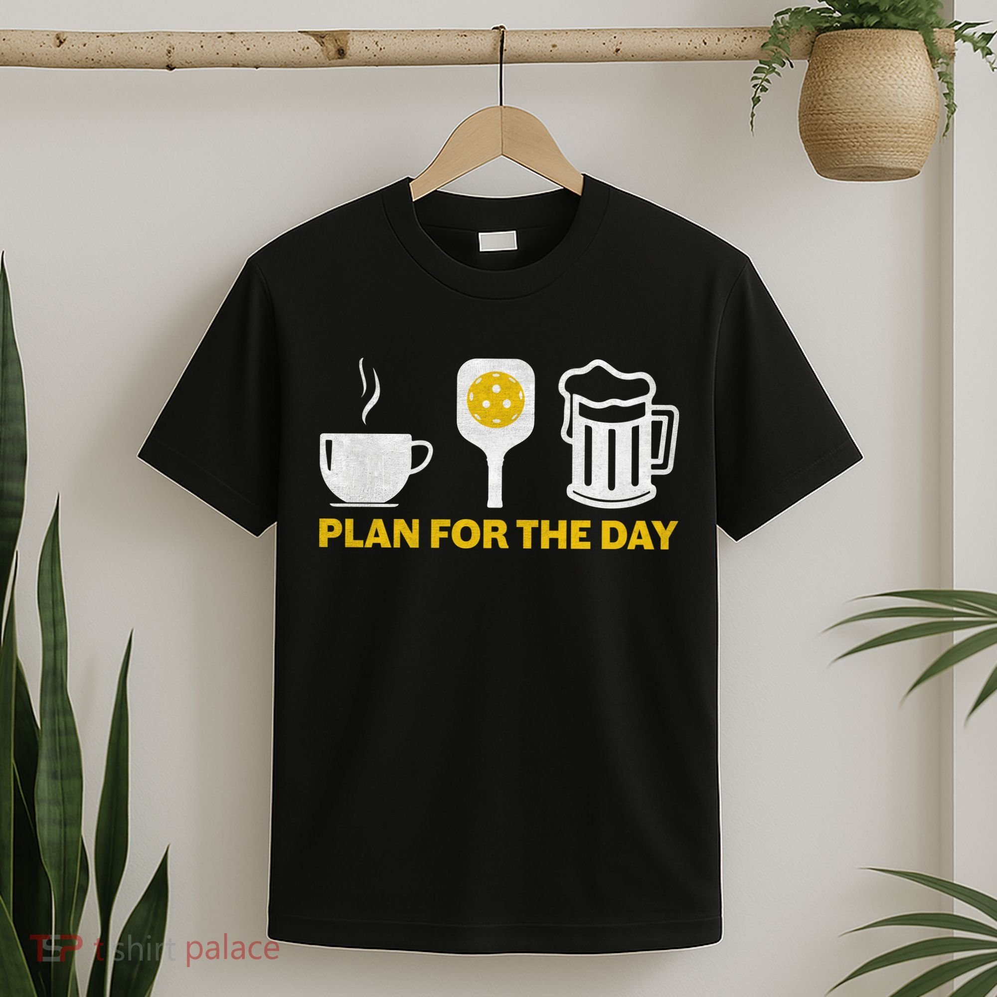 Funny Pickleball Plan For The Day Pickleball Paddle T-Shirt