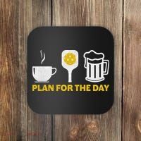 Funny Pickleball Plan For The Day Pickleball Paddle Coaster thumb 0