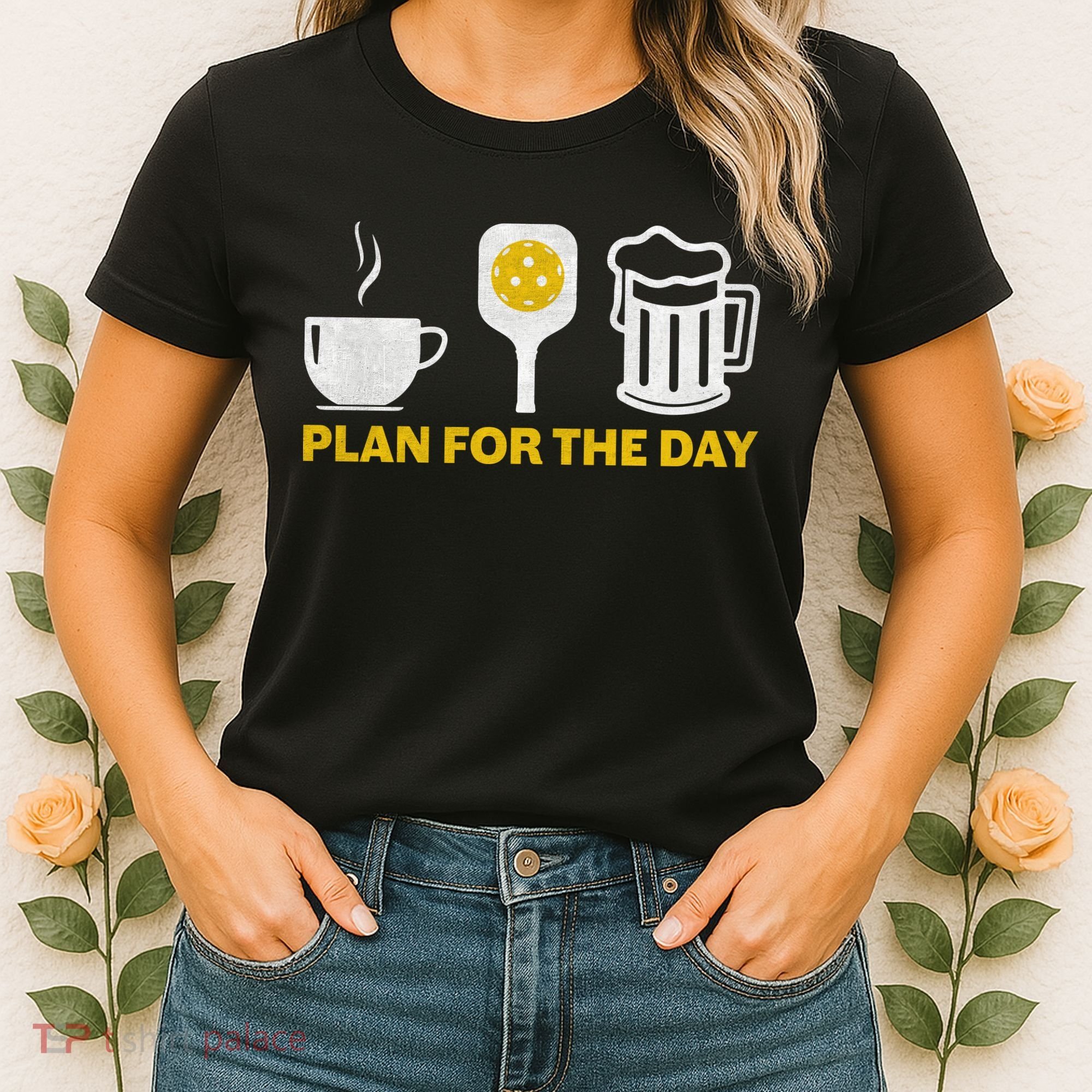 Funny Pickleball Plan For The Day Pickleball Paddle Women's T-Shirt