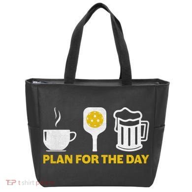 Funny Pickleball Plan For The Day Pickleball Paddle Tote Bag