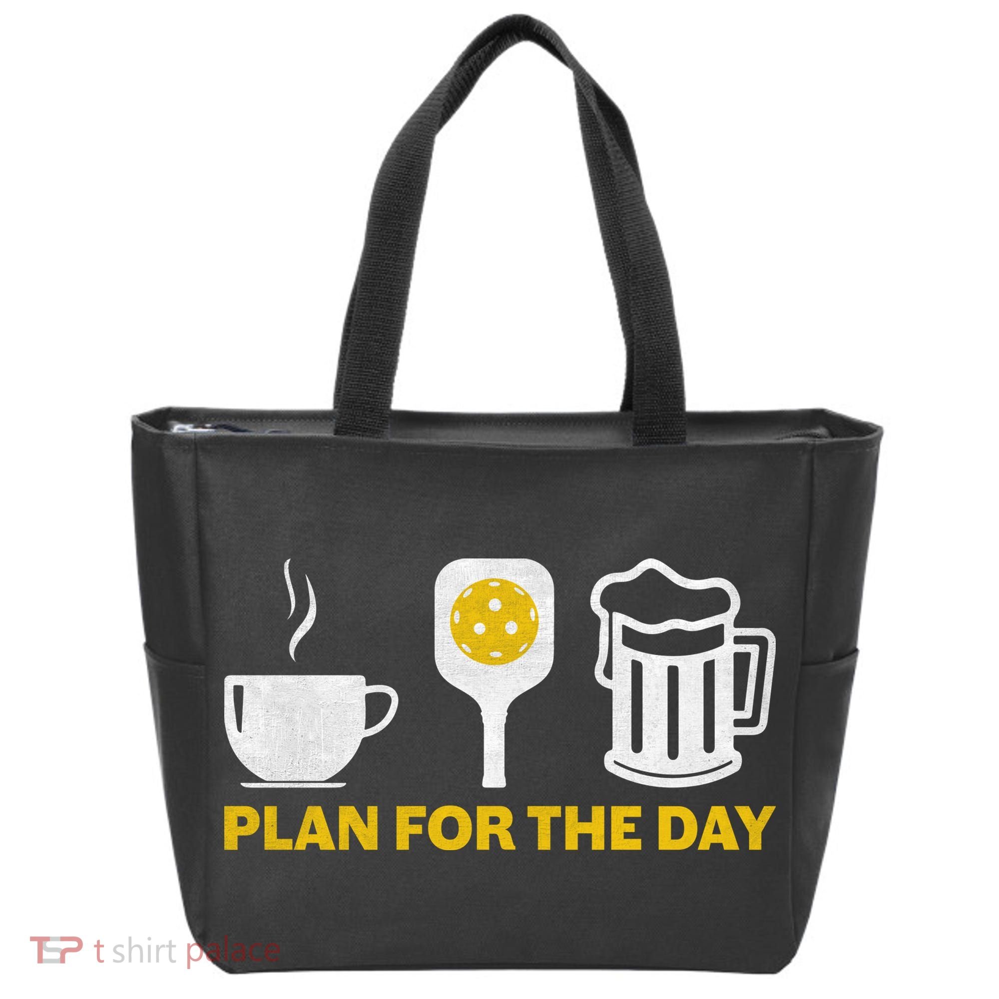 Funny Pickleball Plan For The Day Pickleball Paddle Tote Bag