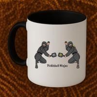 Fun Pickleball, Pickleball Ninja, Mixed Doubles, Pickleball For Life Coffee Mug thumb 2