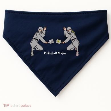 Fun Pickleball, Pickleball Ninja, Mixed Doubles, Pickleball For Life USA-Made Doggie Bandana