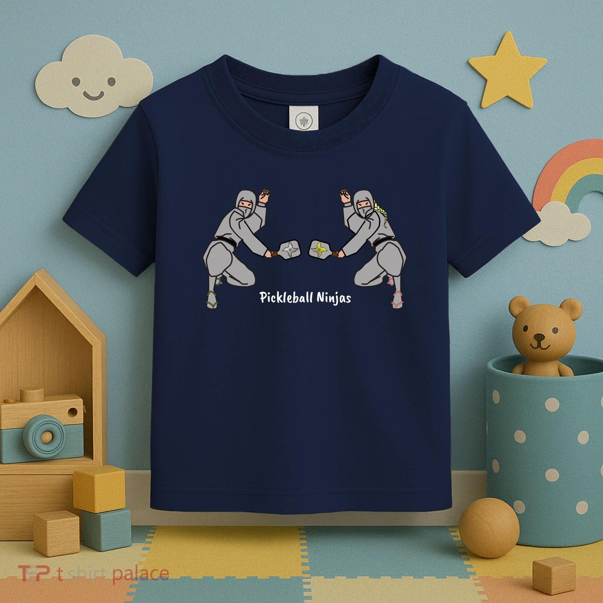 Fun Pickleball, Pickleball Ninja, Mixed Doubles, Pickleball For Life Toddler T-Shirt