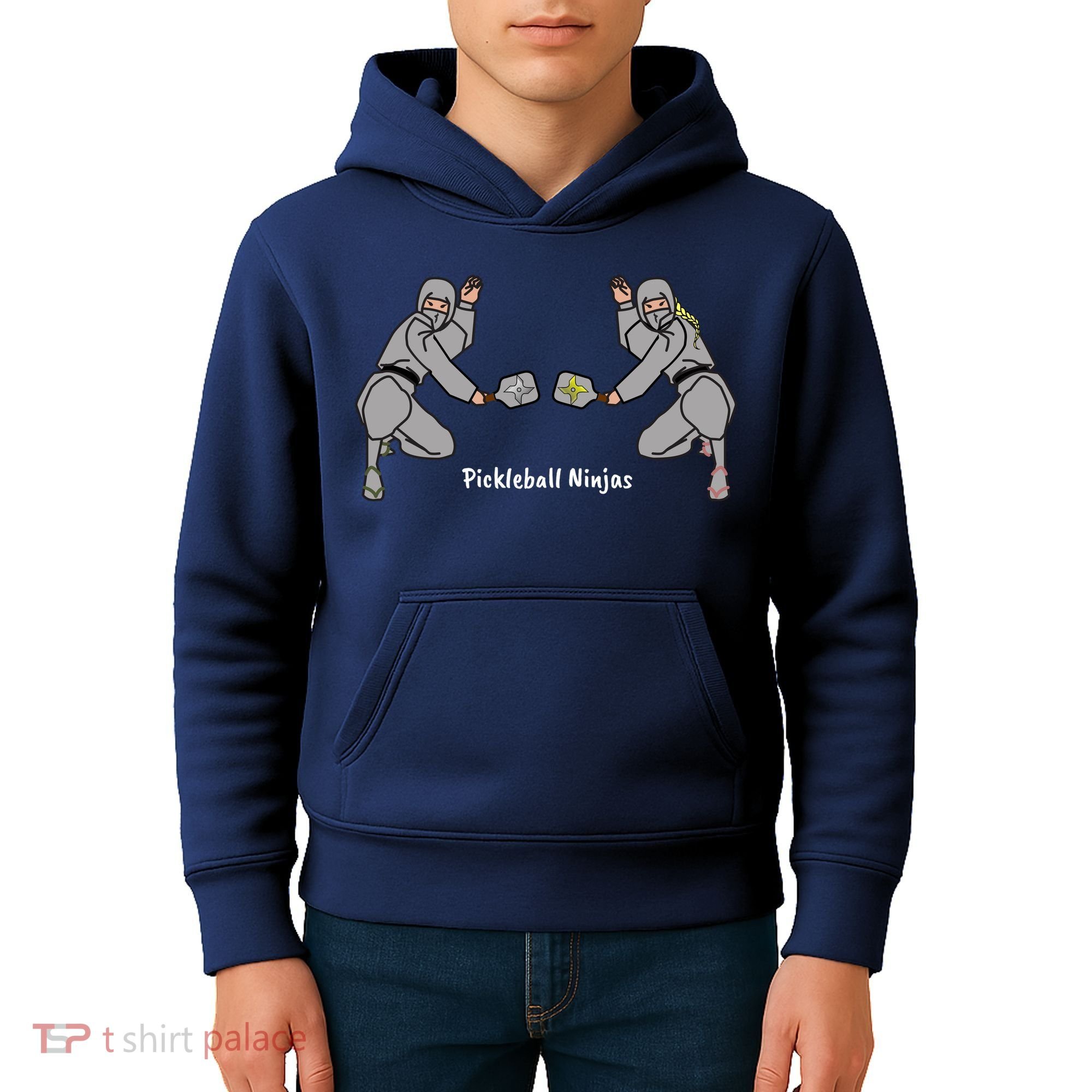 Fun Pickleball, Pickleball Ninja, Mixed Doubles, Pickleball For Life Kids Hoodie