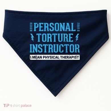Funny PT Physical Therapist Gift Therapy Month USA-Made Doggie Bandana