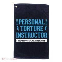 Funny PT Physical Therapist Gift Therapy Month Golf Towel thumb 0