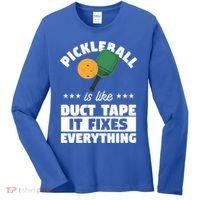 Funny Pickleball Paddle Sports Gift Pickleball Player Funny Gift Women's Long Sleeve Shirt thumb 0