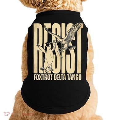 Funny Penguin Protest Resist Penguin Holding Fish Gr Doggie Tank