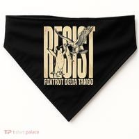 Funny Penguin Protest Resist Penguin Holding Fish Gr USA-Made Doggie Bandana thumb 0