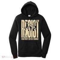 Funny Penguin Protest Resist Penguin Holding Fish Gr Women's Hoodie thumb 0