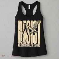Funny Penguin Protest Resist Penguin Holding Fish Gr Women's Tank Top thumb 3