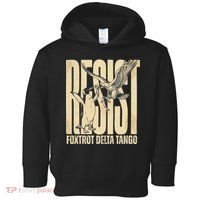 Funny Penguin Protest Resist Penguin Holding Fish Gr Toddler Hoodie thumb 0