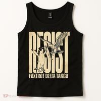 Funny Penguin Protest Resist Penguin Holding Fish Gr Tank Top thumb 2