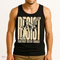 Funny Penguin Protest Resist Penguin Holding Fish Gr Tank Top thumb 3