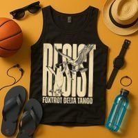 Funny Penguin Protest Resist Penguin Holding Fish Gr Tank Top thumb 4