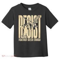 Funny Penguin Protest Resist Penguin Holding Fish Gr Toddler T-Shirt thumb 0