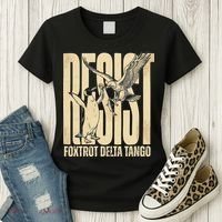 Funny Penguin Protest Resist Penguin Holding Fish Gr Women's T-Shirt thumb 3