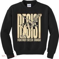 Funny Penguin Protest Resist Penguin Holding Fish Gr Kids Sweatshirt thumb 0