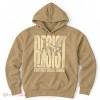Funny Penguin Protest Resist Penguin Holding Fish Gr Hoodie thumb 0