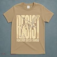 Funny Penguin Protest Resist Penguin Holding Fish Gr T-Shirt thumb 5