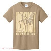 Funny Penguin Protest Resist Penguin Holding Fish Gr Kids T-Shirt thumb 0