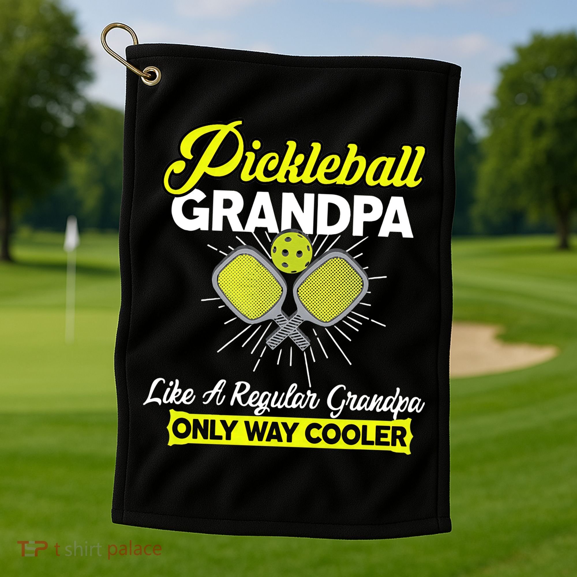 funny Player Pickle Ball Pickleball Grandpa Golf Towel