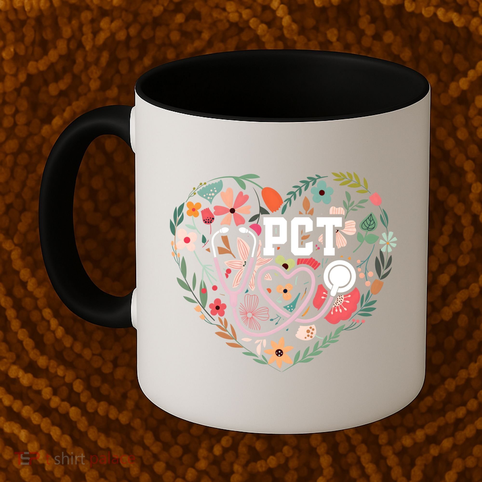 Floral Pct Patient Care Technician Healthcare Worker Gift Coffee Mug