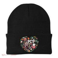 Floral Pct Patient Care Technician Healthcare Worker Gift Beanie thumb 0