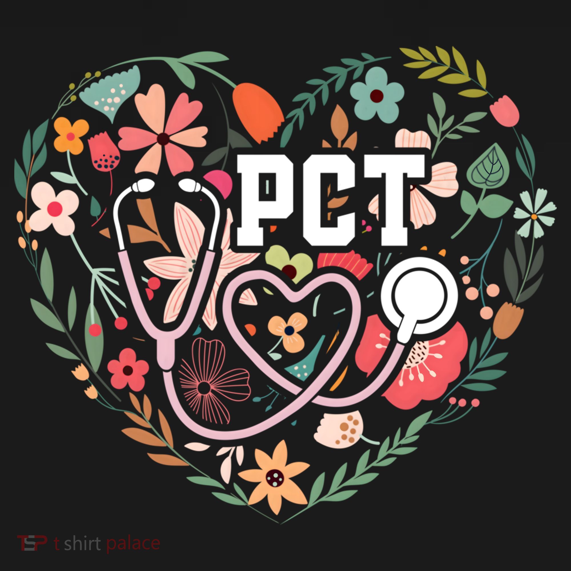 Floral Pct Patient Care Technician Healthcare Worker Gift Women's Hoodie