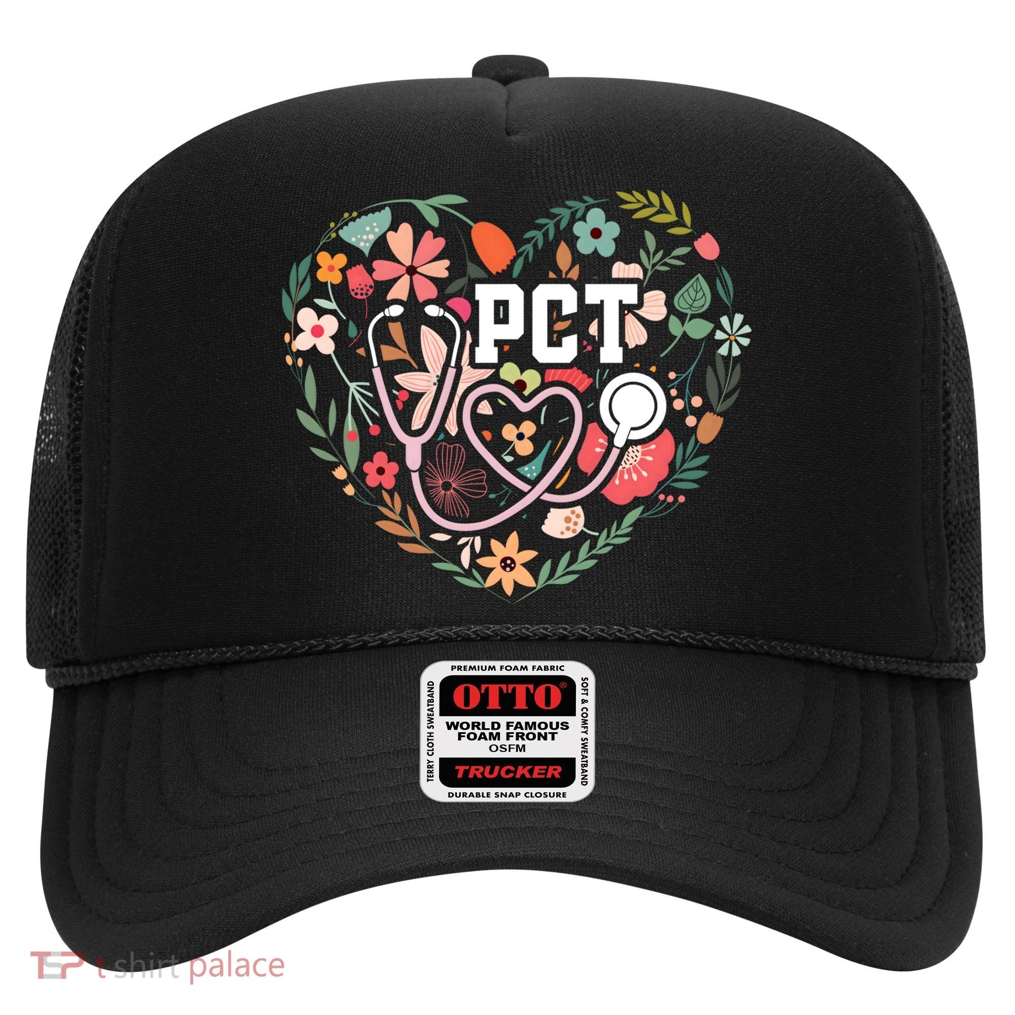 Floral Pct Patient Care Technician Healthcare Worker Gift Hat