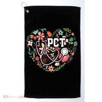 Floral Pct Patient Care Technician Healthcare Worker Gift Golf Towel thumb 0