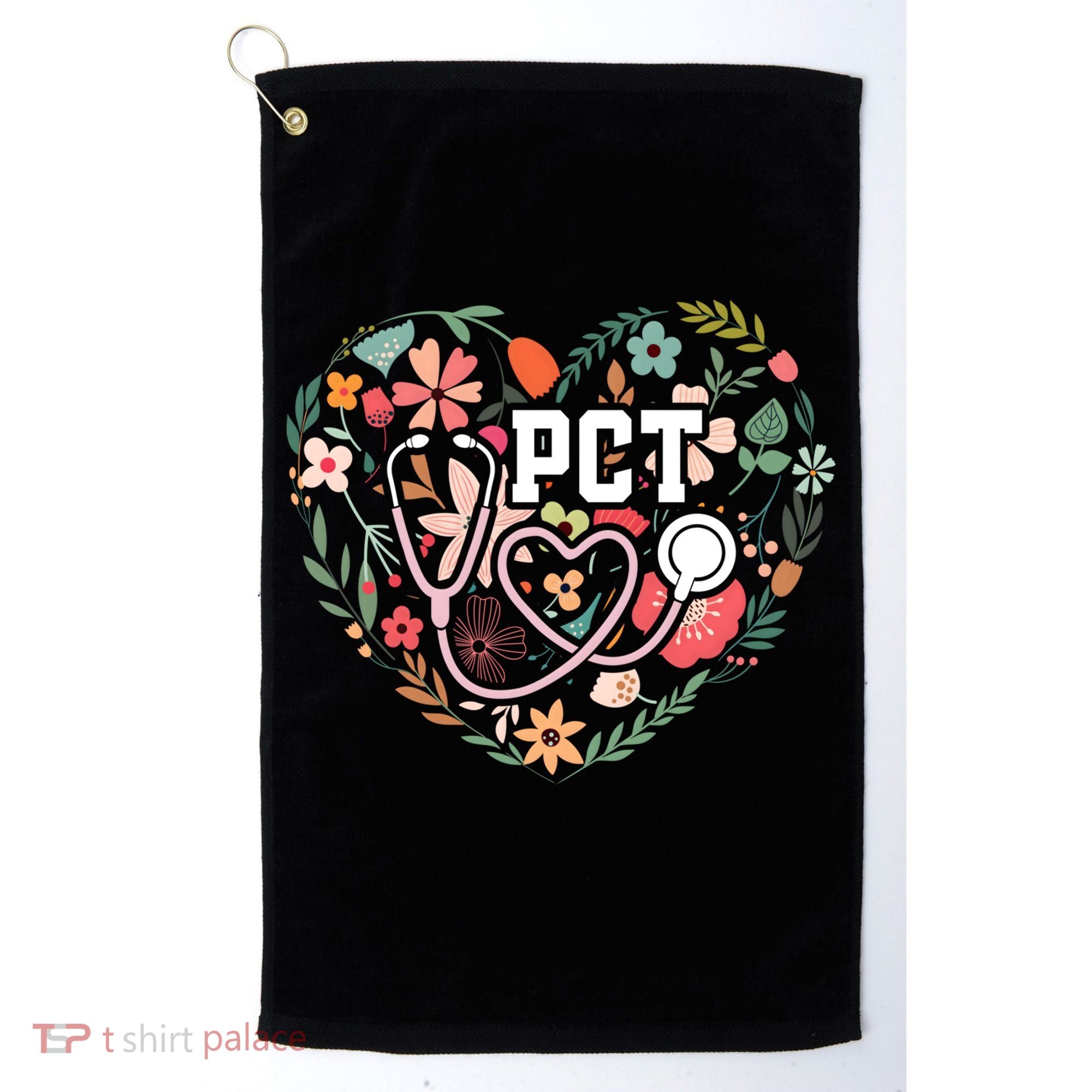 Floral Pct Patient Care Technician Healthcare Worker Gift Golf Towel