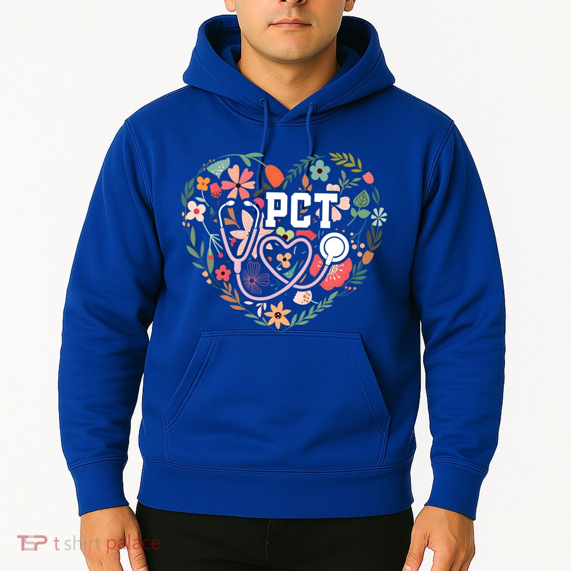 Floral Pct Patient Care Technician Healthcare Worker Gift Hoodie