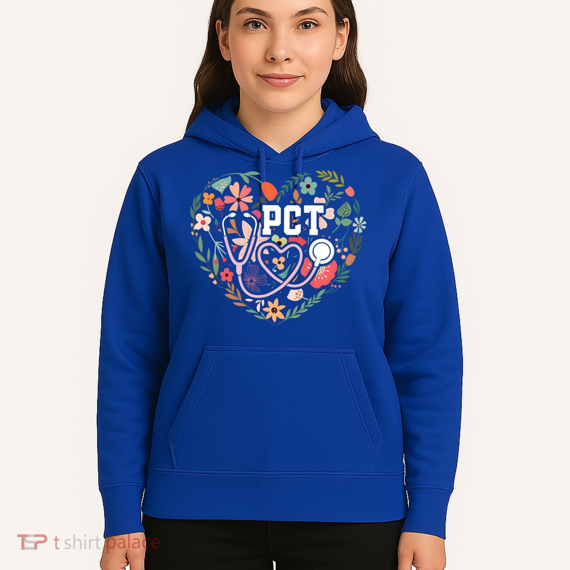 Floral Pct Patient Care Technician Healthcare Worker Gift Hoodie