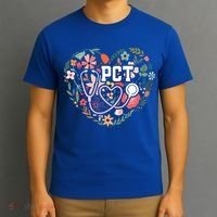 Floral Pct Patient Care Technician Healthcare Worker Gift T-Shirt thumb 3
