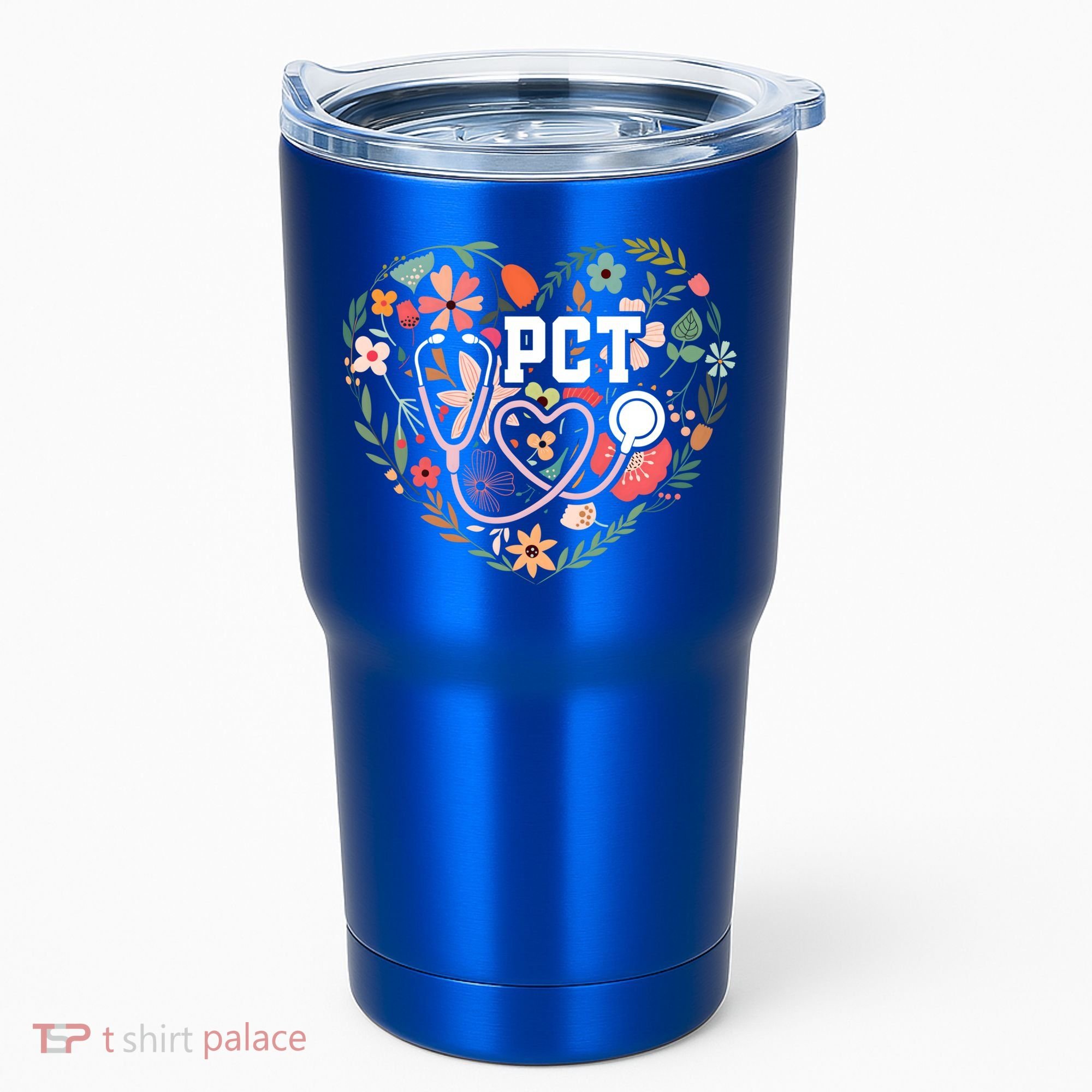 Floral Pct Patient Care Technician Healthcare Worker Gift Tumbler
