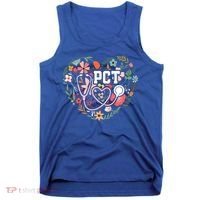 Floral Pct Patient Care Technician Healthcare Worker Gift Tank Top thumb 0